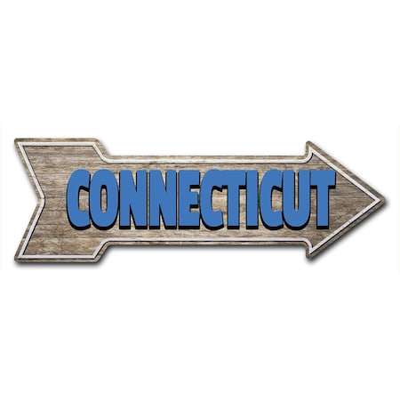 Signmission Connecticut Arrow Decal Funny Home Decor 30in Wide D-A-10-999904